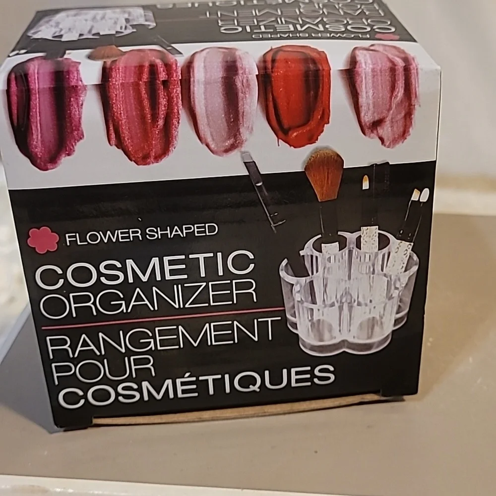 Cosmetic Organizer  Flower Shaped Clear Acrylic.